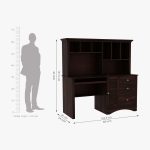 Jerold Study Table with Storage Cabinet and Shelves (Walnut Finish) - Image 3