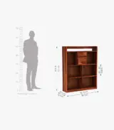 Fredo Sheesham Wood Computer Table Cum Shelf with Drawer Storage (Honey Finish) - Image 2