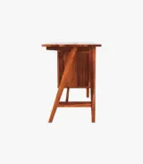 Elvina Sheesham Wood Computer Table with Drawer Storage (Honey Finish) - Image 3