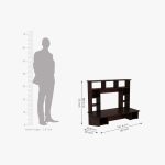 Gordon Sheesham Wood Wall Mounted Study Table with Open Shelves (Walnut Finish) - Image 3