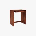 Zeneca Sheesham Wood Study Table with Keyboard Tray & Bookshelf (Honey Finish) - Image 3