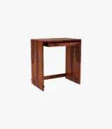 Zenerca Sheesham Wood Study Table with Keyboard Tray and Open Bookshelf (Honey Finish) - Image 3