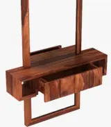 Morose Sheesham Wood Wall Mounted Dressing Table (Honey Finish) - Image 3