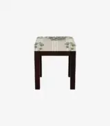Edmina Sheesham Wood Dressing Table with Storage Drawer and Cushioned Seating Stool (Walnut Finish) - Image 3