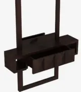 Morose Sheesham Wood Wall Mounted Dressing Table (Walnut Finish) - Image 3