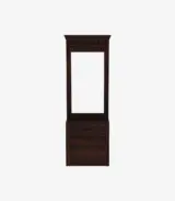 Arolph Sheesham Wood Dressing Table with Storage Cushioned Seating Stool (Walnut Finish) - Image 3