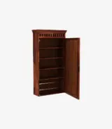 Arolph Sheesham Wood Wall Mounted Mirror with Storage (Honey Finish) - Image 3