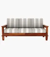 Quartyz Sheesham Wood Sofa Set with 3+1+1 Seating (Honey Finish) - Image 3