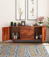 Holet Sheesham Wood Sideboard and Cabinet (Honey Finish) - Image 3