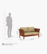 Raidon Sheesham Wood Sofa Set with 3+1+1 Seating (Honey Finish) - Image 3