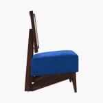 Terence Lounge Chair (Velvet, Indigo Blue) - Image 3
