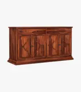 Celton Sheesham Wood Sideboard and Cabinets Two Drawers (Honey Finish) - Image 3