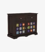 Roko Sheesham Wood Sideboard and Cabinet with Two Drawers (Walnut Finish) - Image 3