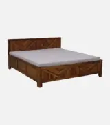 Elfa Sheesham Wood King Size Bed with Box Storage (Honey Finish) - Image 4