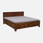 Alpha Sheesham Wood King Size Bed With Box Storage in Light Honey Finish - Image 3