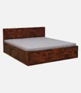 Pluton Sheesham Wood King Size Bed with Box Storage (Dark Brown Finish) - Image 3