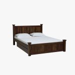 Lorenzo Sheesham Wood Queen Size Bed in Scratch Resistant Provincial Teak Finish With Drawer Storage - Image 3