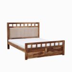Alyano Sheesham Wood Queen Size Bed without Storage (Rustic Teak Finish) - Image 3
