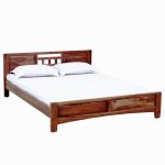 Mitsy Sheesham Wood Queen Size Bed In Scratch Resistant Rustic Teak Finish - Image 3