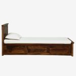 Zurndolf Sheesham Wood Single Bed In Provincial Teak Finish With Box Storage - Image 3