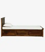 Zurndolf Sheesham Wood Single Bed with Box Storage (Provincial Teak Finish) - Image 3