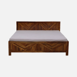 Alpha Sheesham Wood King Size Bed With Box Storage in Light Honey Finish - Image 4