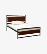 Hailri Sheesham Wood with Metal Frame Single Bed without Storage (Honey Oak Finish) - Image 4