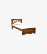 Krysys Sheesham Wood Single Bed without Storage (Rustic Teak Finish) - Image 4