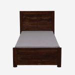 Sougur Sheesham Wood Single Bed without Storage (Provincial Teak Finish) - Image 4
