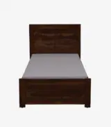 Sougur Sheesham Wood Single Bed without Storage (Provincial Teak Finish) - Image 4