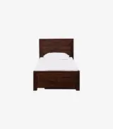 Sougur Sheesham Wood Single Bed with Drawer Storage (Provincial Teak Finish) - Image 4