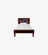 Almora Sheesham Wood Single Bed without Storage (Honey Oak Finish) - Image 4