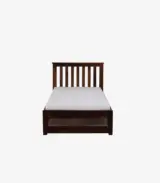 Ova Sheesham Wood Single Bed with Trundle (Provincial Teak Finish) - Image 4