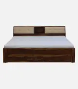 Wedolf Sheesham Wood King Size Bed with Box Storage (Rustic Teak Finish) - Image 2