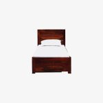 Sougur Sheesham Wood Single Bed with Drawer Storage (Honey Oak Finish) - Image 4