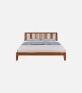 Luxurious Sheesham Wood King Size Bed without Storage (Brown Finish) - Image 4