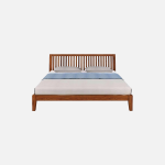 Luxurious Solid Wood King Size Bed in Brown Finish - Image 4