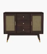 Oriana Sheesham Wood with Cane Craft Cabinet and Sideboard (Walnut Finish) - Image 4