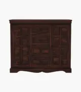 Embross Sheesham Wood Sideboard and Cabinet (Walnut Finish) - Image 4