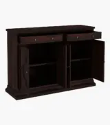 Celton Sheesham Wood Sideboard and Cabinets Two Drawers (Walnut Finish) - Image 4