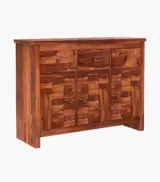Morose Sheesham Wood Sideboard and Cabinet (Honey Finish) - Image 4