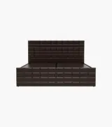 Euronic Sheesham Wood Queen Size Bed with Hydraulic Box Storage (Cola Rain Finish) - Image 4