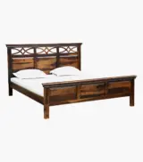 Donetask Sheesham Wood Queen Size Bed without Storage (Provincial Teak Finish) - Image 4