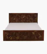 Chez Sheesham Wood Queen Size Bed with Box Storage (Provincial Teak Finish) - Image 4