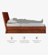 Purely Sheesham Wood King Size Beds with Box Storage (Honey Oak Finish) - Image 9