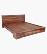 Saga Sheesham Wood Queen Size Bed without Storage (Natural Finish) - Image 4