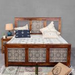 Felice Sheesham Wood Queen Size Bed in Dual Tone Finish with Box Storage - Image 4