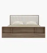 Cassendra Sheesham Wood Queen Size Bed with Hydraulic Box Storage (Bella White) - Image 4