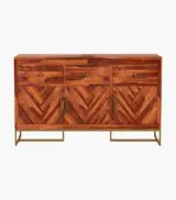 Jelt Sheesham Wood Sideboard and Cabinet (Honey Finish) - Image 4