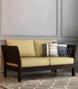 Raidon Sheesham Wood Sofa Set with 3+1+1 Seating (Walnut Finish) - Image 4